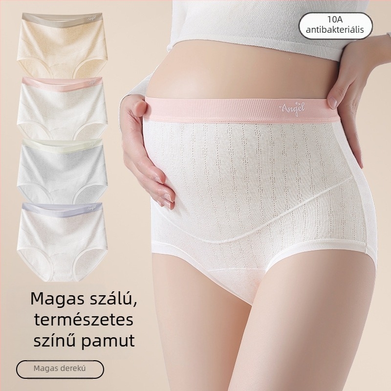 Magas derekú terhességi alsó, színes pamutból, nagy méret, antibakteriális, 100% pamut az ágyék területén, pocaktámasz
