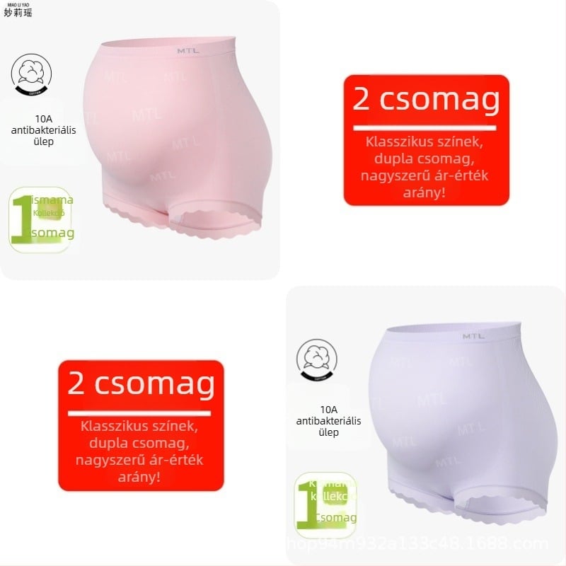 Kismama fehérnemű, magas derék, rugalmas, antibakteriális, lazább fazon, nagy méret, légáteresztő, egész éves