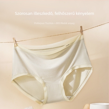 Női modal anyagból készült lélegző, antibakteriális középmagasságú alsónemű, popsiformáló, nagy méret