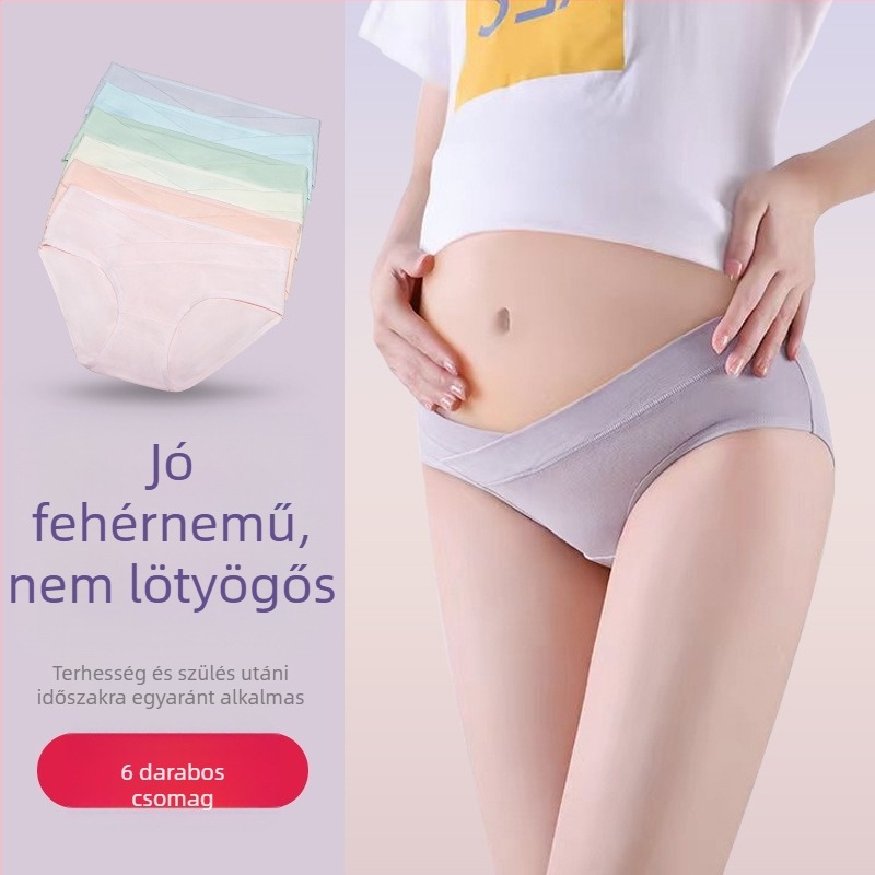 Várandós nőknek terhes fehérnemű, alacsony deréktáji, tiszta pamut, antibakteriális ágyékrész, tavasz