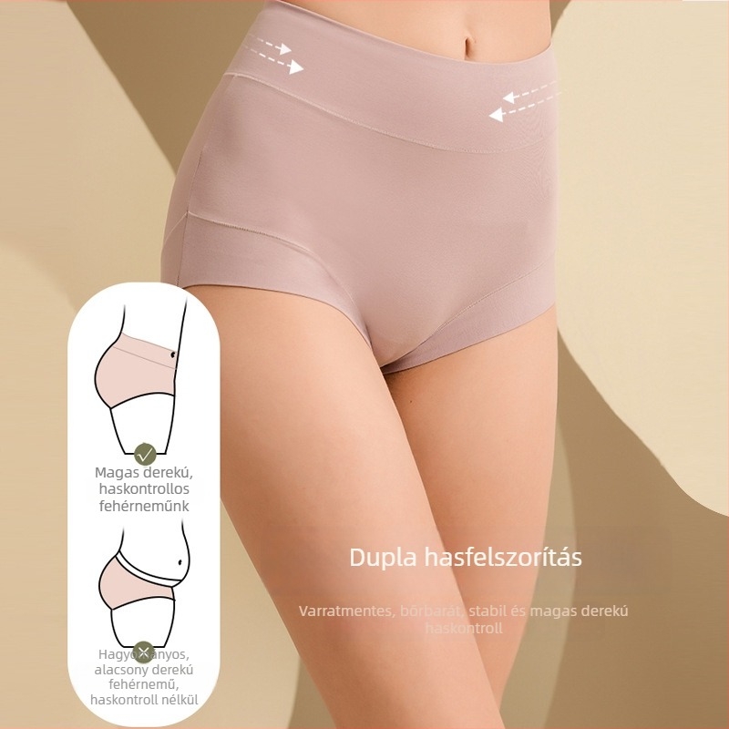 Női magas derekú boxer brief Xinjiang pamutból, antibakteriális pamut 5A, boxer fazon, nagy méret