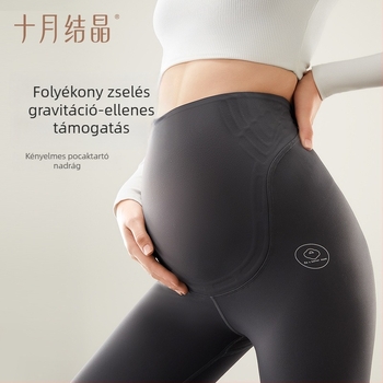 October Crystal Anti-gravitációs kismama leggings tavasz–ősz, pocak-támogató jóga nadrág, Shark-stílus, őszi–téli