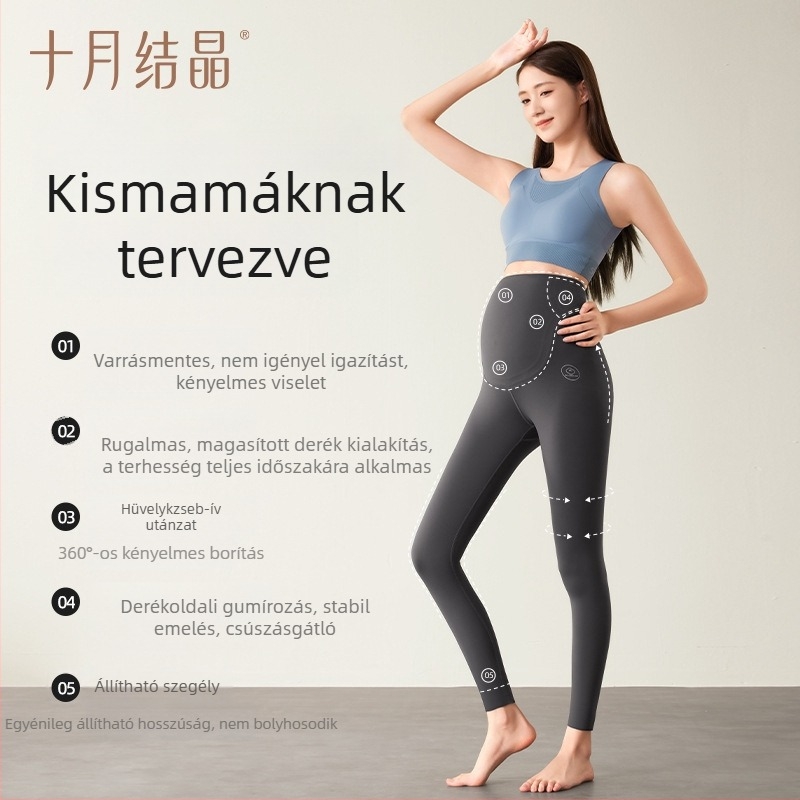 October Crystal Anti-gravitációs kismama leggings tavasz–ősz, pocak-támogató jóga nadrág, Shark-stílus, őszi–téli