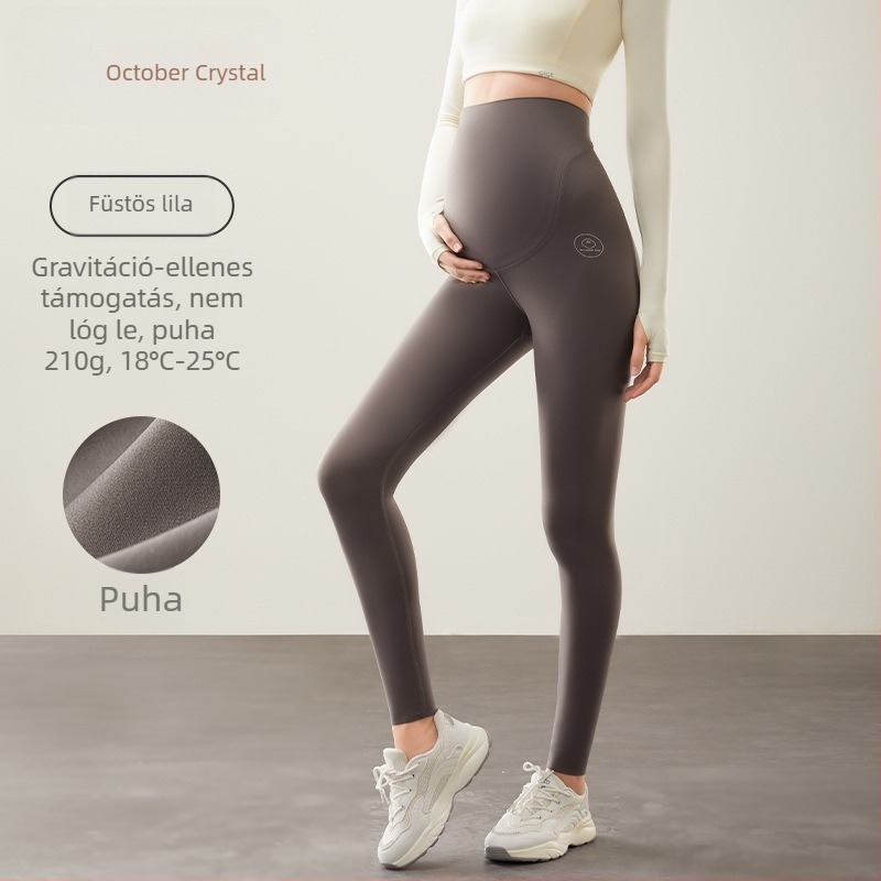 October Crystal Anti-gravitációs kismama leggings tavasz–ősz, pocak-támogató jóga nadrág, Shark-stílus, őszi–téli