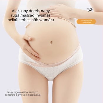 Pamut terhes nők fehérnemű antibakteriális felülettel, hosszított ágyékkal, alacsony derékkal, minden trimeszterre