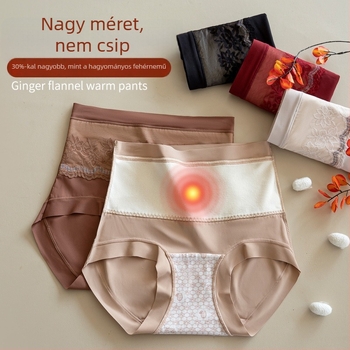 Női magas derekú meleg alsó, Ginger fleece bélés, dupla szigetelés, intim rész Mulberry selyem bélés, antibakteriális 10A