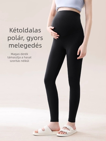 Kismama termikus leggings őszre és télre – magas derék, nem szorítja a hasat, kényelmes otthoni lounge nadrág alacsony testtartású kismamáknak