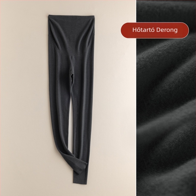 Kismama termikus leggings őszre és télre – magas derék, nem szorítja a hasat, kényelmes otthoni lounge nadrág alacsony testtartású kismamáknak