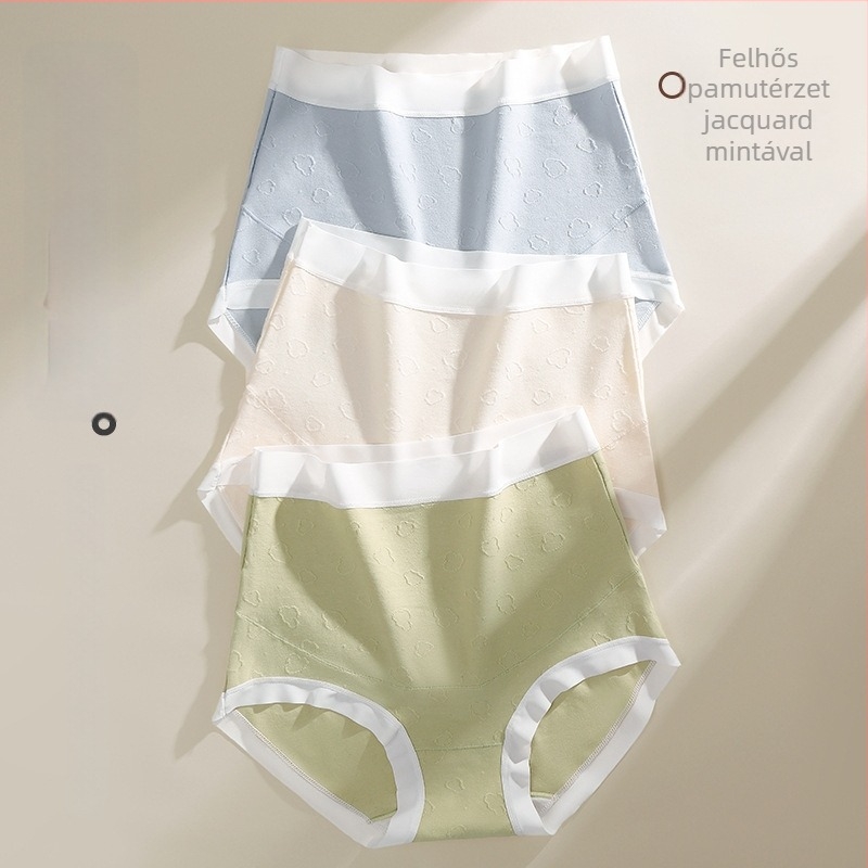 60 darab 100% pamut jacquard kismama alsónadrág, magas derekú, has támasztás, 7A kategóriás pamut