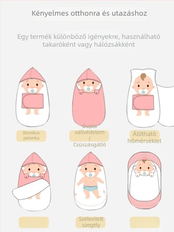 Candy Teddy Vastag pamut beburkoló takaró újszülötteknek – őszi és téli használatra, rajzolt minta