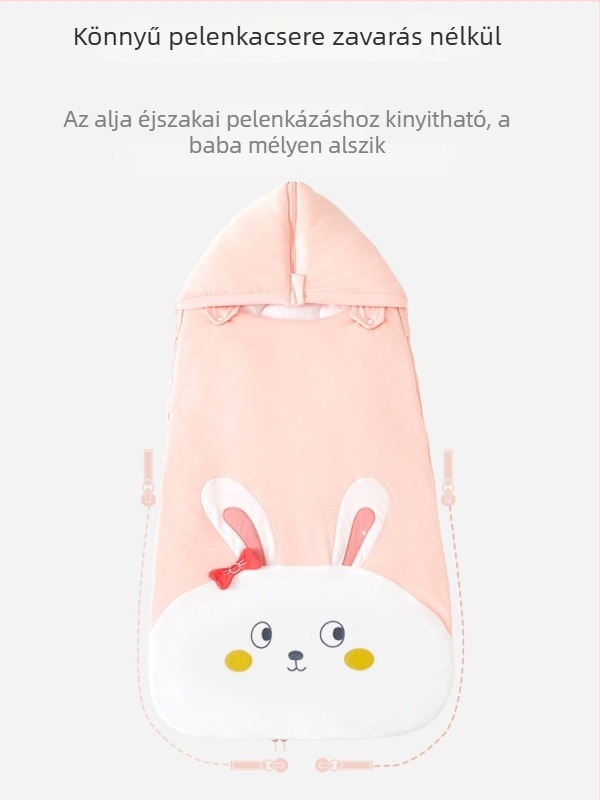 Candy Teddy Vastag pamut beburkoló takaró újszülötteknek – őszi és téli használatra, rajzolt minta