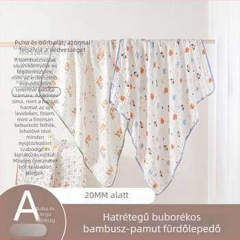 A osztályú bambusz-pamut géz, 50 darab, 6 rétegű szegélyezett fürdőlepedő babáknak és újszülötteknek, puha