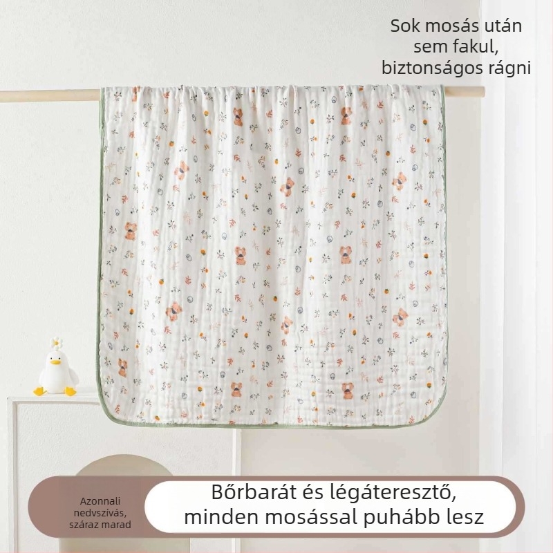 A osztályú bambusz-pamut géz, 50 darab, 6 rétegű szegélyezett fürdőlepedő babáknak és újszülötteknek, puha