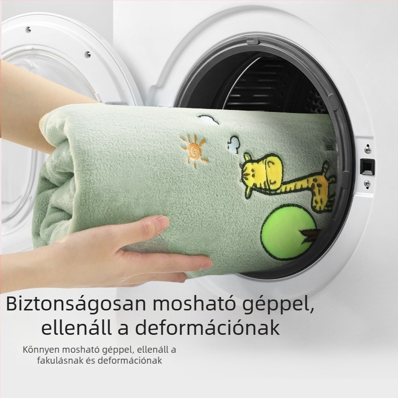 Flanel takaró 350 g/m² Light Rain Type A, egyedi logó hímzéssel, irodai rövid alvásra