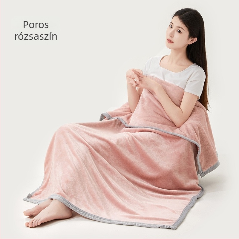 Flanel takaró 350 g/m² Light Rain Type A, egyedi logó hímzéssel, irodai rövid alvásra