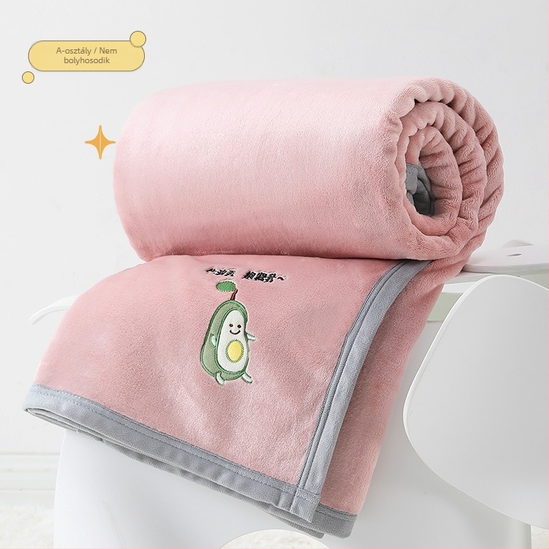 Flanel takaró 350 g/m² Light Rain Type A, egyedi logó hímzéssel, irodai rövid alvásra