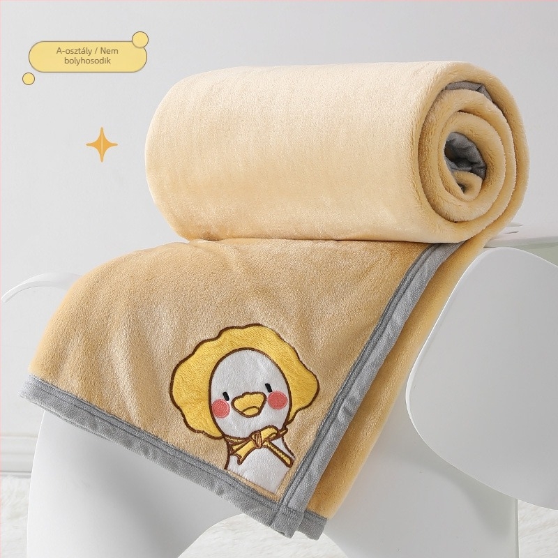 Flanel takaró 350 g/m² Light Rain Type A, egyedi logó hímzéssel, irodai rövid alvásra