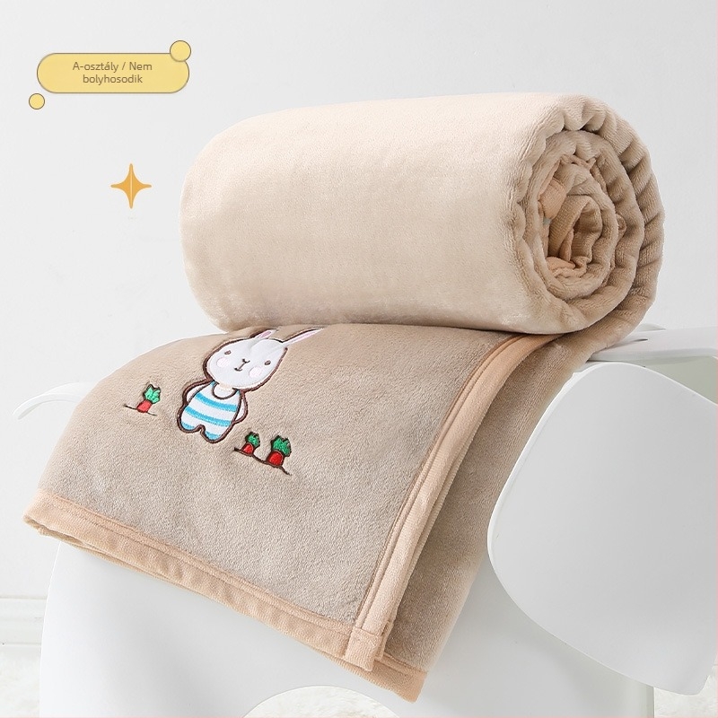 Flanel takaró 350 g/m² Light Rain Type A, egyedi logó hímzéssel, irodai rövid alvásra