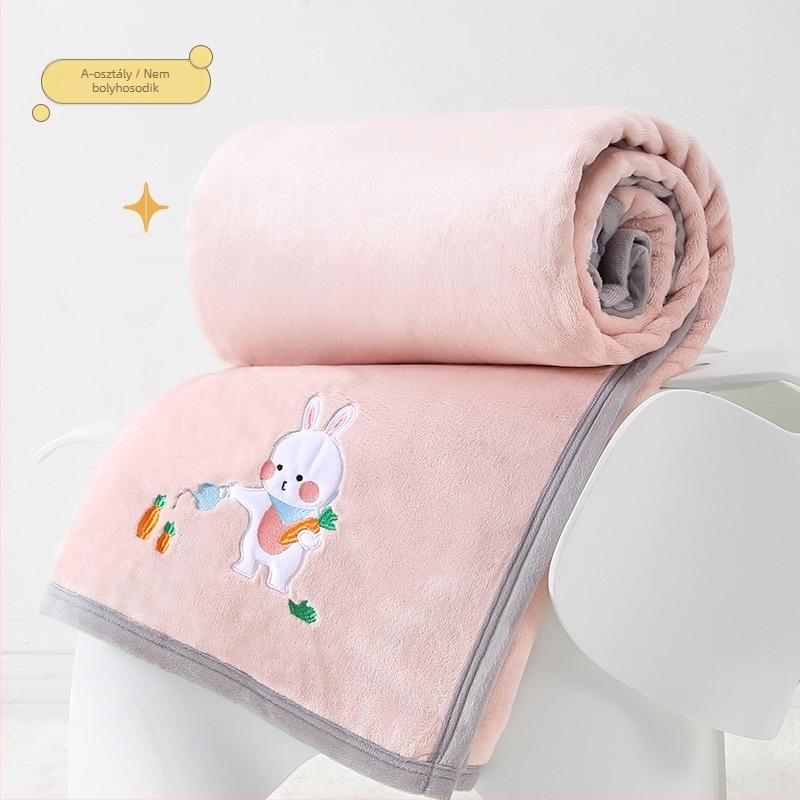 Flanel takaró 350 g/m² Light Rain Type A, egyedi logó hímzéssel, irodai rövid alvásra