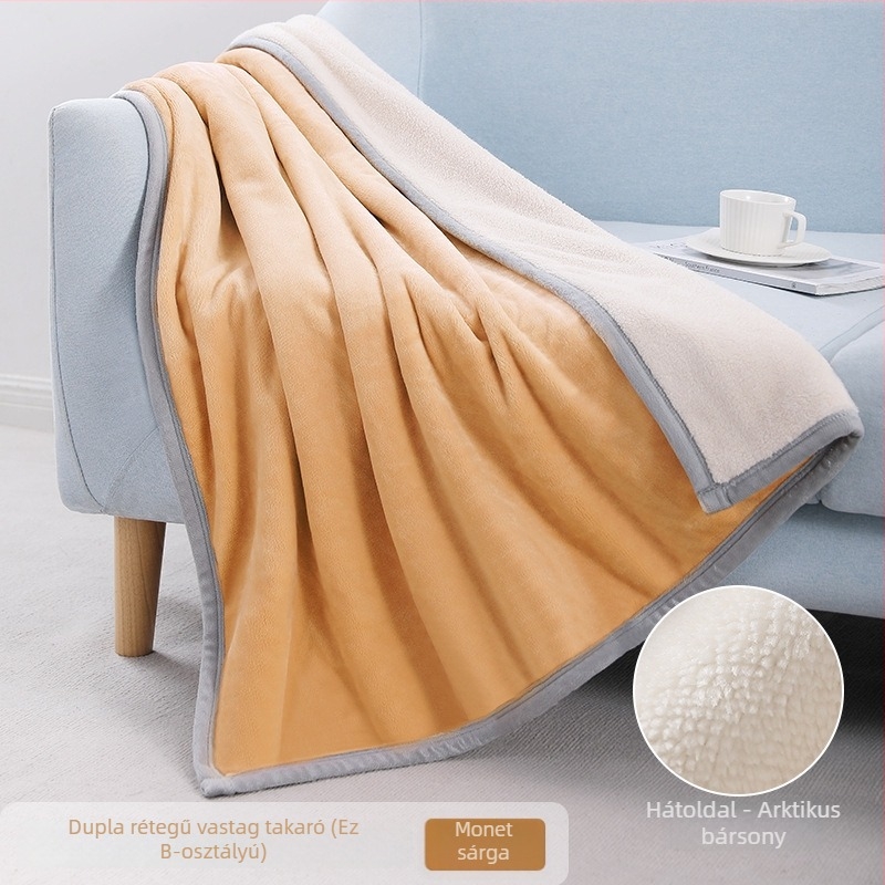 Flanel takaró 350 g/m² Light Rain Type A, egyedi logó hímzéssel, irodai rövid alvásra
