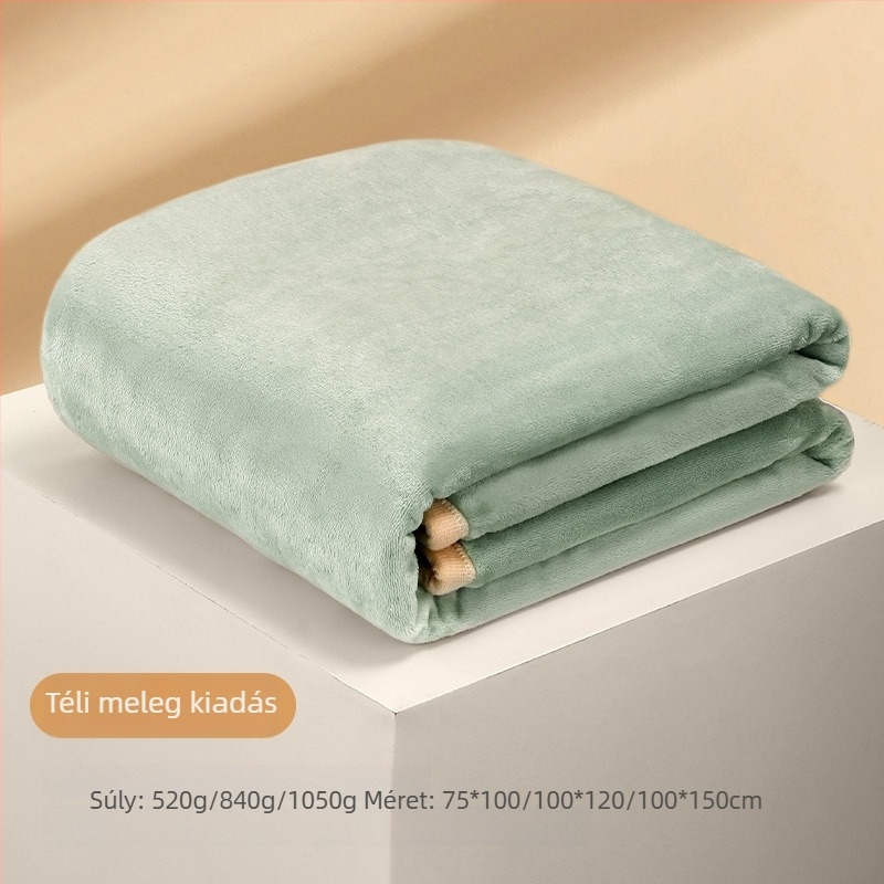 Flanel takaró 350 g/m² Light Rain Type A, egyedi logó hímzéssel, irodai rövid alvásra