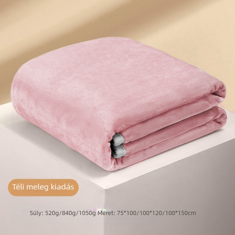 Flanel takaró 350 g/m² Light Rain Type A, egyedi logó hímzéssel, irodai rövid alvásra