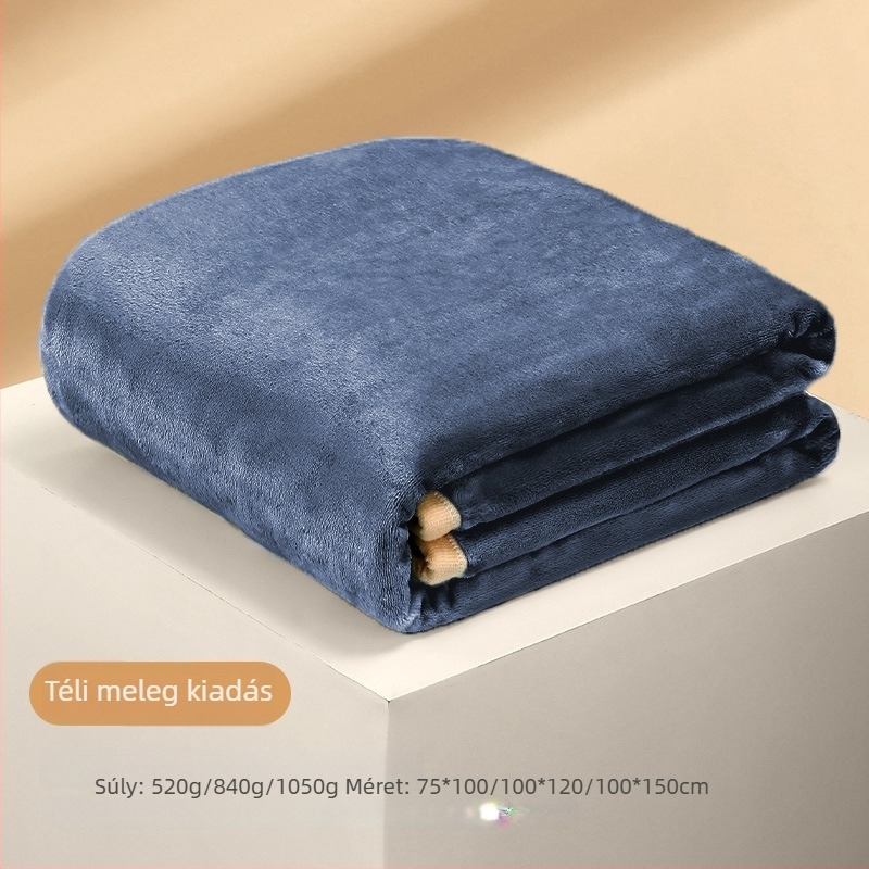Flanel takaró 350 g/m² Light Rain Type A, egyedi logó hímzéssel, irodai rövid alvásra