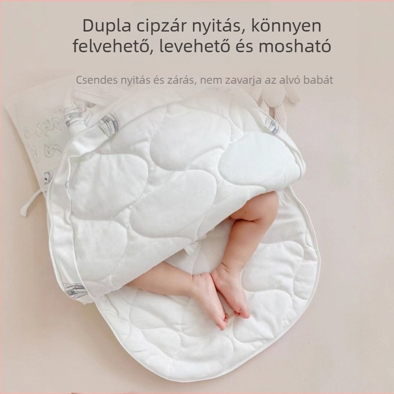 Újszülött: swaddle takaró 100% pamut lábnyílásokkal, anti-kopás alvózsák, pillangó minta, három az egyben, őszi-téli szezonra