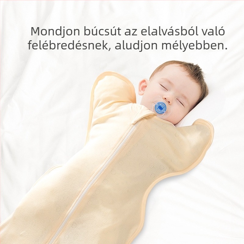 BDL/BIDOLE Nyári vékony, 100% pamut beburkoló alvózsák babáknak, 80–100 cm, egyszínű