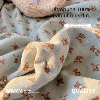 Csecsemő nyári pamut két rétegű paplan, géppel mosható, 100% pamut, újszülötteknek