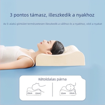 Természetes latex párna nyaki gerinc támogatásához, téglalap alakú, magasság 5–10 cm, tömeg 1,0–1,5 kg, kötött anyag