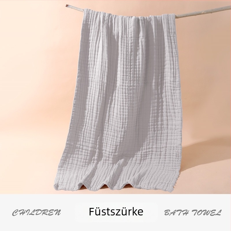 Csecsemőknek készült Type A hatszálas géz pamut fürdőlepedő és fürdőkendő.