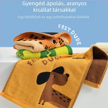 Jialiya 7A antibakteriális géz gyermek törölköző – karikatúra dizájn, A-osztály, nedvszívó, bőrbarát, gyors száradás