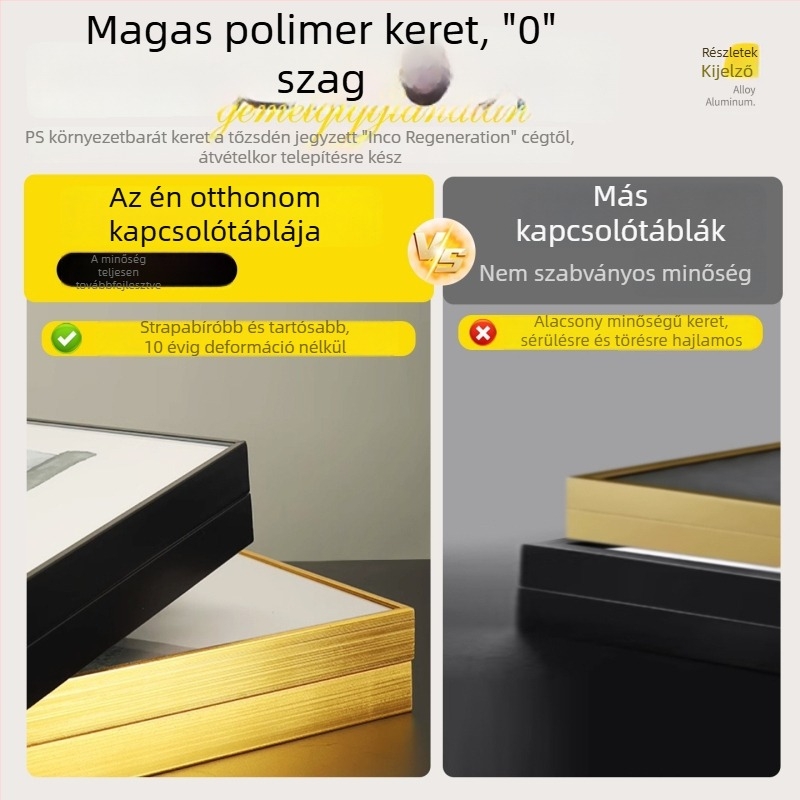 Keretbe foglalt díszítő festmény elektromos mérődobozhoz – retro elefánt motívummal
