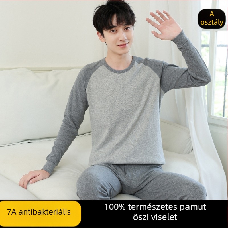 100% pamutból készült őszi felső és alsóruha szett fiúknak – melegen tartó termo fehérnemű