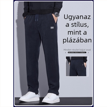 Férfiaknak casual nadrág, lazán szabott, egyenes szárú, tavaszra és őszre