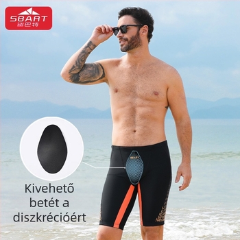 Férfi úszónadrág, diszkrét dizájn, laza szabás, lélegző, gyorsan száradó, mintás, strandnadrág melegforrásokhoz