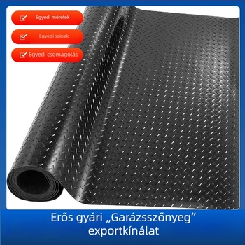 PVC garázs- és grillpad, fekete gyémánt mintázatú, vízálló és kopásálló csúszásmentes alátét konyhához, raktárhoz és kereskedelmi helyiségekbe