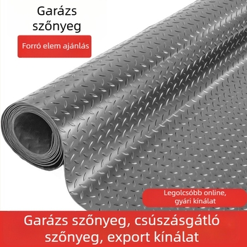 Fekete-szürke PVC padlószőnyeg herringbone mintával, csúszásmentes, vízálló, garázs és konyha számára