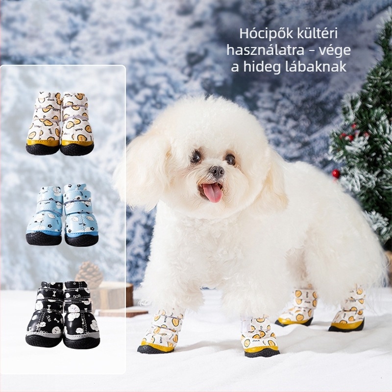 Őszi–téli kutyacipő fleece bélés, csúszásmentes és kopásálló, kistestű kutyáknak