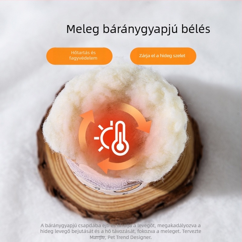 Őszi–téli kutyacipő fleece bélés, csúszásmentes és kopásálló, kistestű kutyáknak