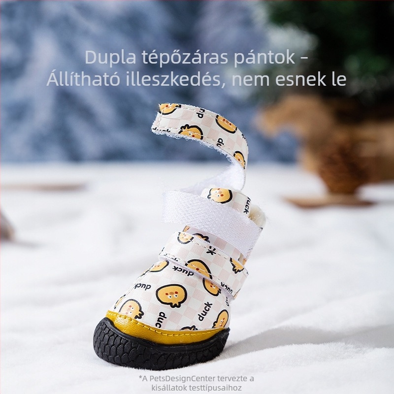 Őszi–téli kutyacipő fleece bélés, csúszásmentes és kopásálló, kistestű kutyáknak