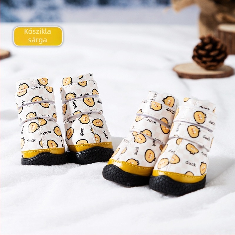 Őszi–téli kutyacipő fleece bélés, csúszásmentes és kopásálló, kistestű kutyáknak