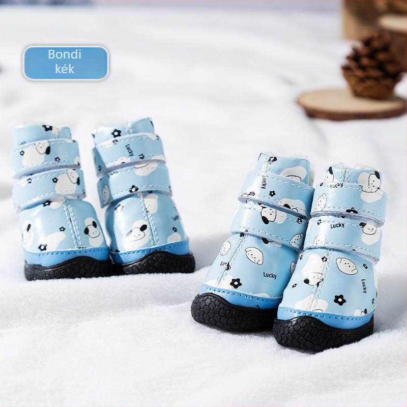 Őszi–téli kutyacipő fleece bélés, csúszásmentes és kopásálló, kistestű kutyáknak