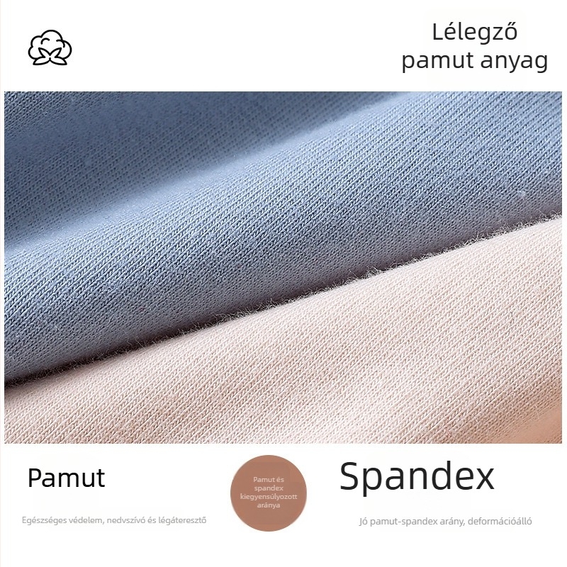 Sima varrás nélküli, magas derekú pamut menstruációs bugyi, plusz méret, szivárgás elleni, antibakteriális, őszi-téli.