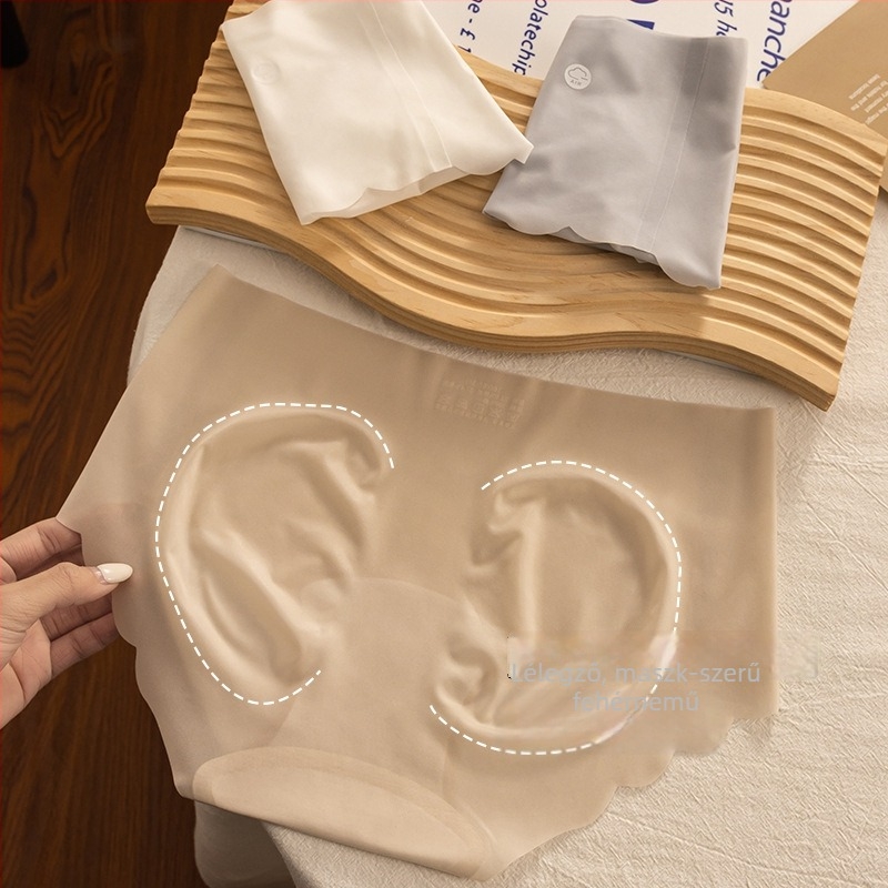 7A antibakteriális Ice Silk női alsónemű középmagas derékkal, hosszított ágyékkal, pamut bélés, plusz méret