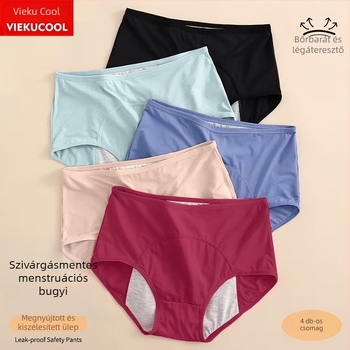 Női kötött menstruációs alsónemű, légáteresztő, szivárgásmentes, középmagasságú, nagy méret, 2025 Európai–Amerikai stílus