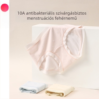 Antibakteriális női fehérnemű a menstruáció idejére, középmagasságú derekú, oldalsó szivárgás elleni védelemmel