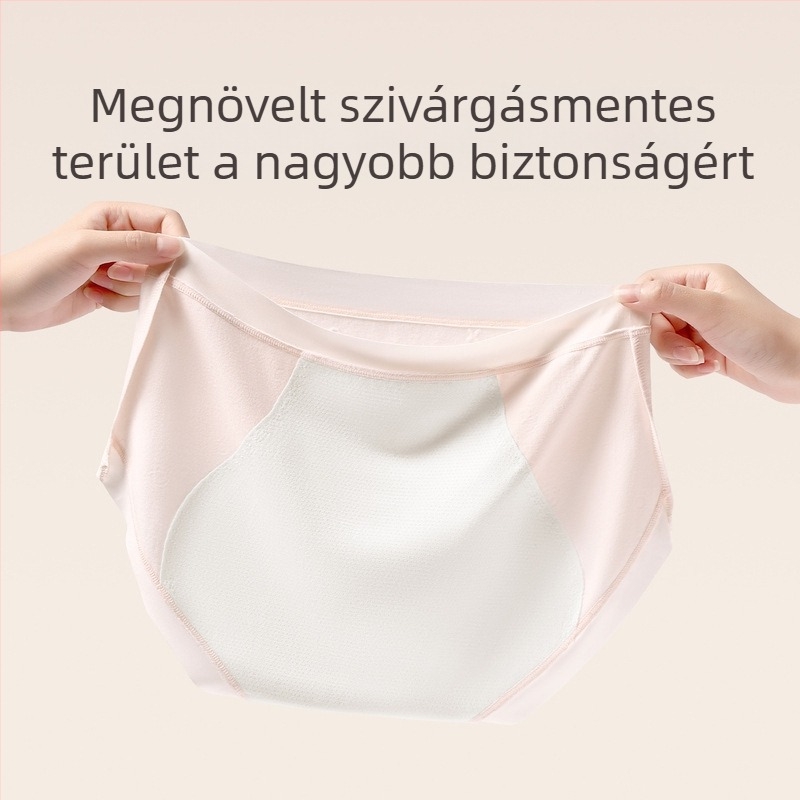 Antibakteriális női fehérnemű a menstruáció idejére, középmagasságú derekú, oldalsó szivárgás elleni védelemmel