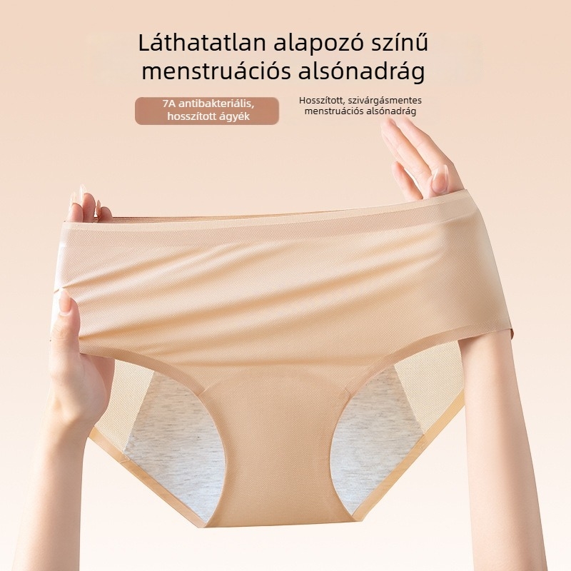 Menstruációs bugyi szivárgás elleni védelemmel, vékony fazon, nőknek, plusz méret, extra hosszú és széles, nylon anyagú, pamut bélés az intim területen